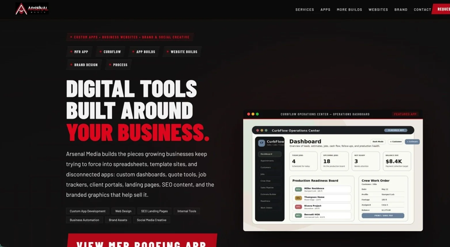 Custom business command center dashboard for tracking customers tasks jobs and follow-ups